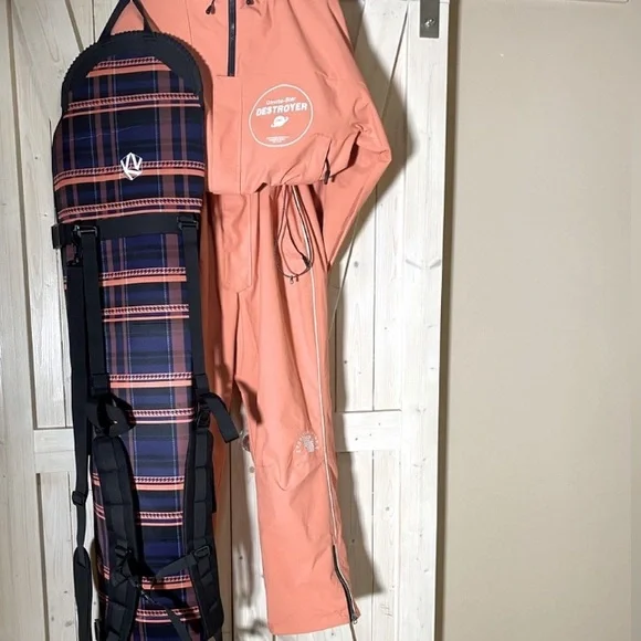 new! waterproof snowboard carrying coverlet B&W Lattice or Fire Plaid neoprene - Picture 11 of 16